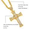 Hip Hop Classic Diamond Cross Pendant Alloy Necklace Men's Hiphop Rap Necklace Hiphop Pendant