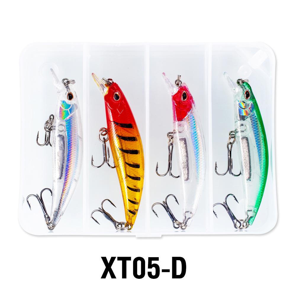 

4PCSLure bait box with minnows7cmFishing bait long-distance casting hard bait micro-bait combination fishing gear product 4PCS