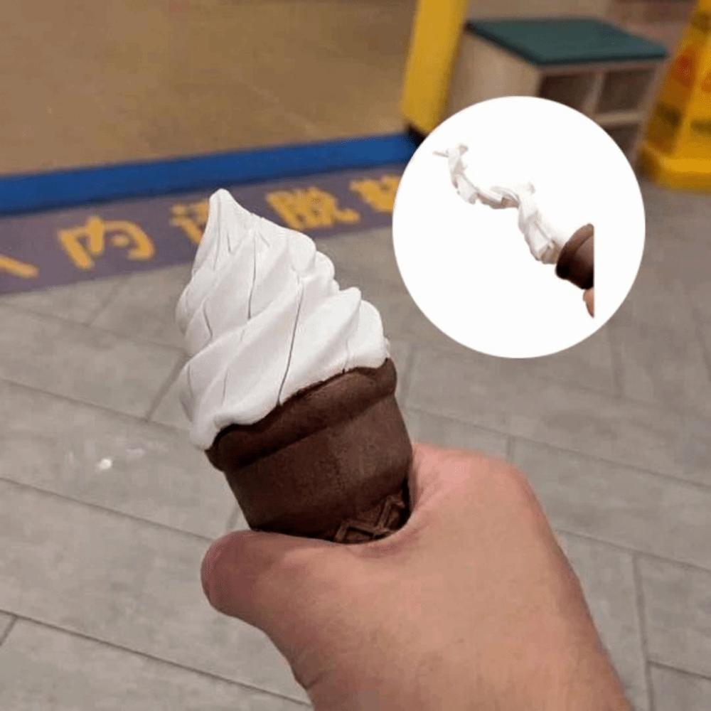 3D Printed Ice Cream Retractable Toy Creative Novelty Funny Toys Fidget Toy Funny Trick L-Curved shape Brown
