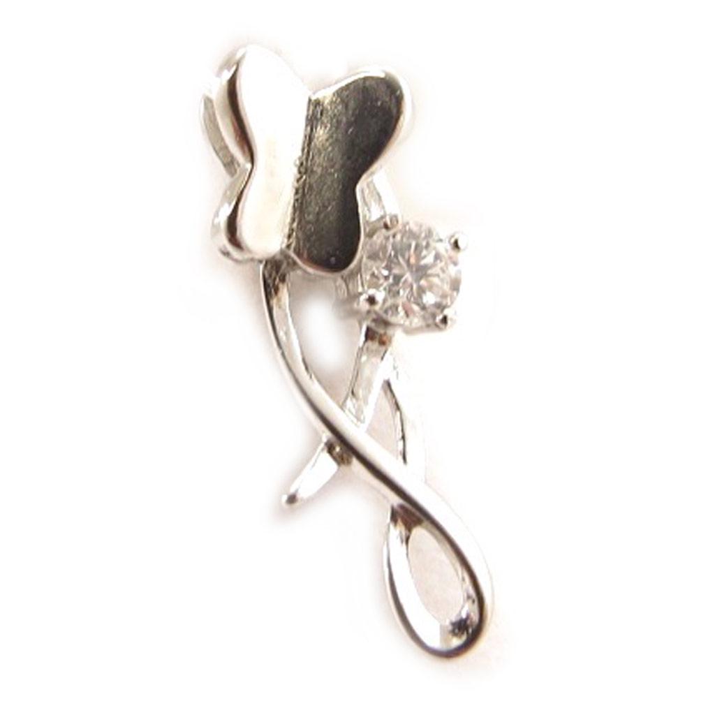 Les Trésors De Lily [C4649] - White 'Cuddle' Silver Pendant