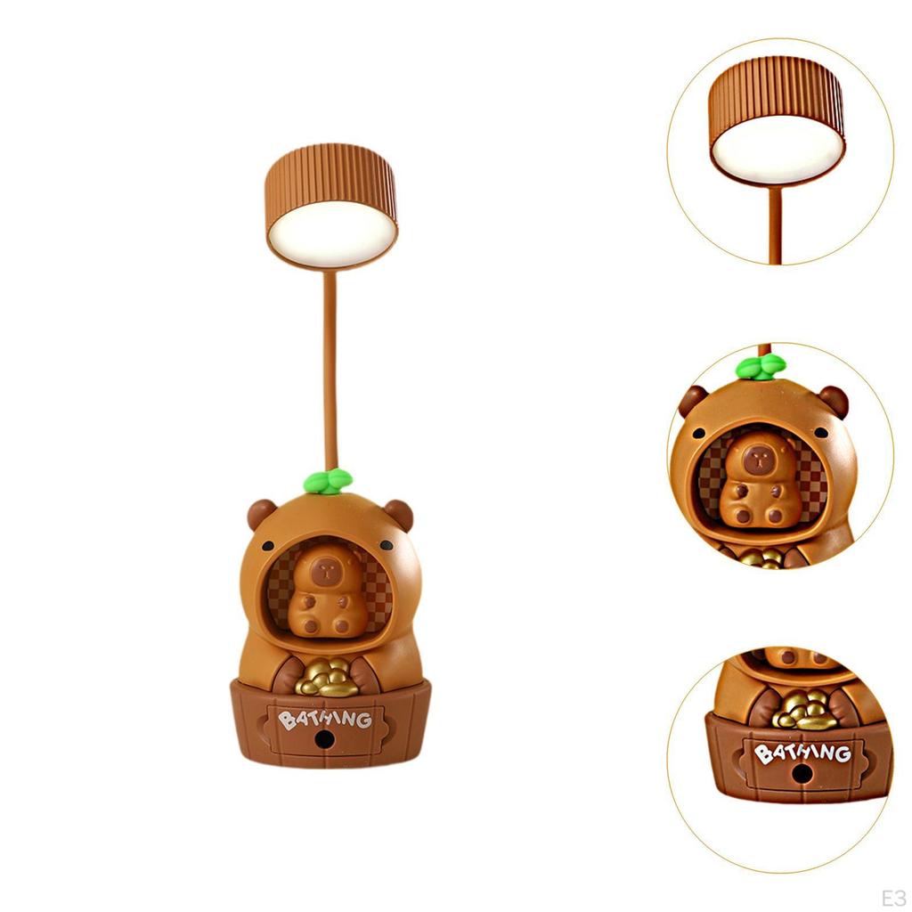 Capybara Desk Lamp Night Light Rechargeable,Novelty,with Pencil Sharpener Table for Bedroom