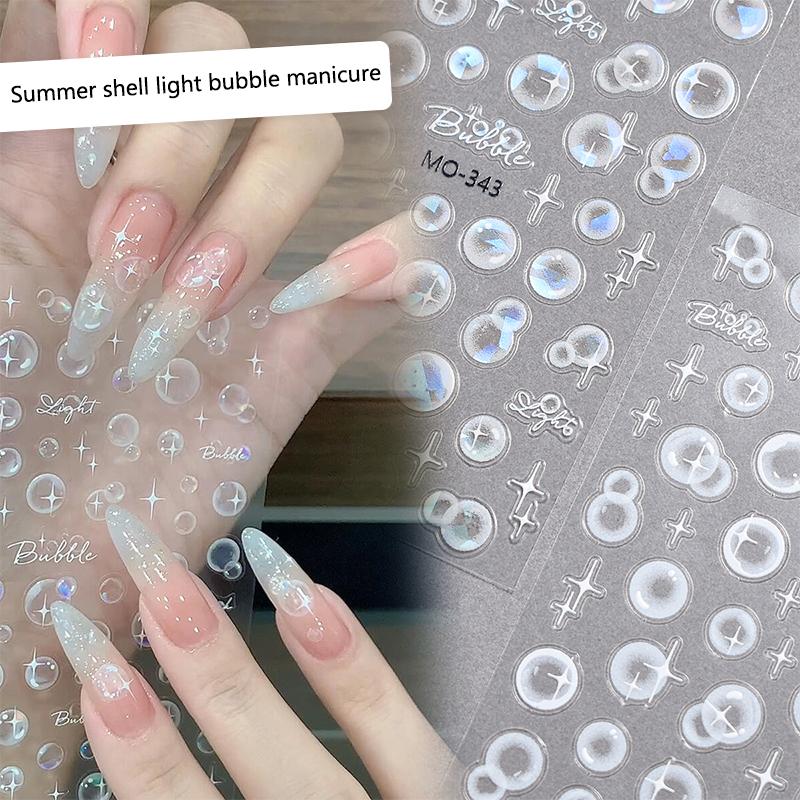 Cute Bubbles Love Shape Nail Sticker Enhancement Adhesive Stereoscopic Personality Diy Nail Decoration