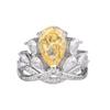 Jewelry Copper Bottom Gold-Plated Simulation High Carbon Diamond Ice Cut Design Crown Ring Women 8 * 12