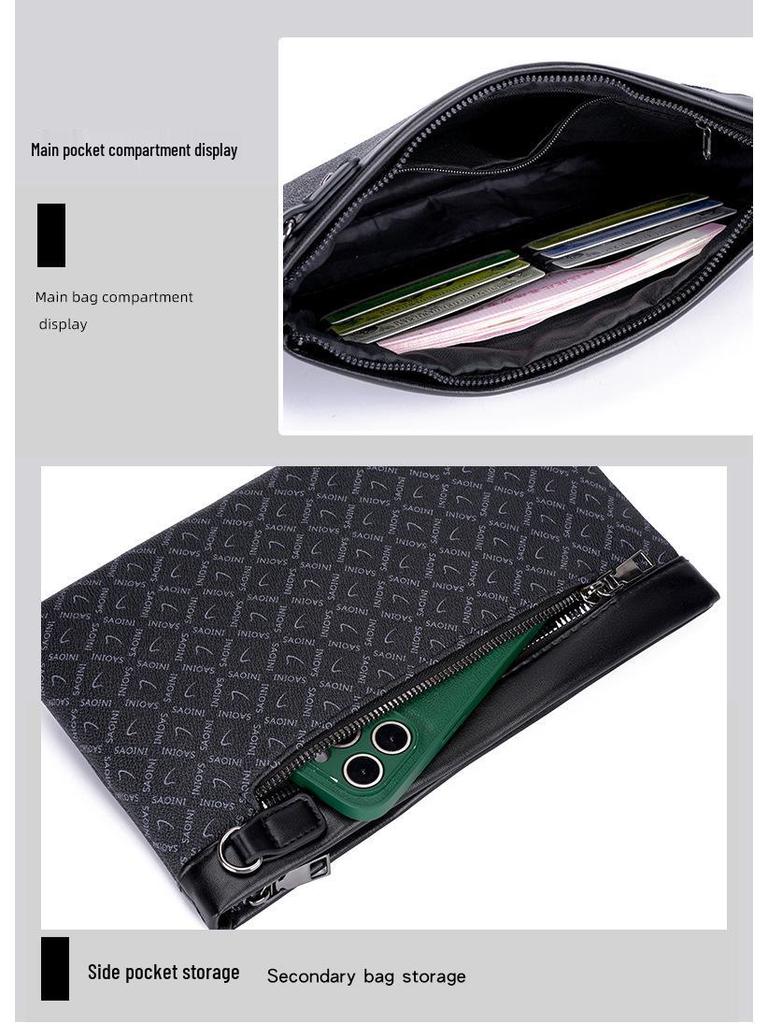 Men's Business Clutch: Fashion Plaid Multi-Card Holder Wallet & Phone Bag