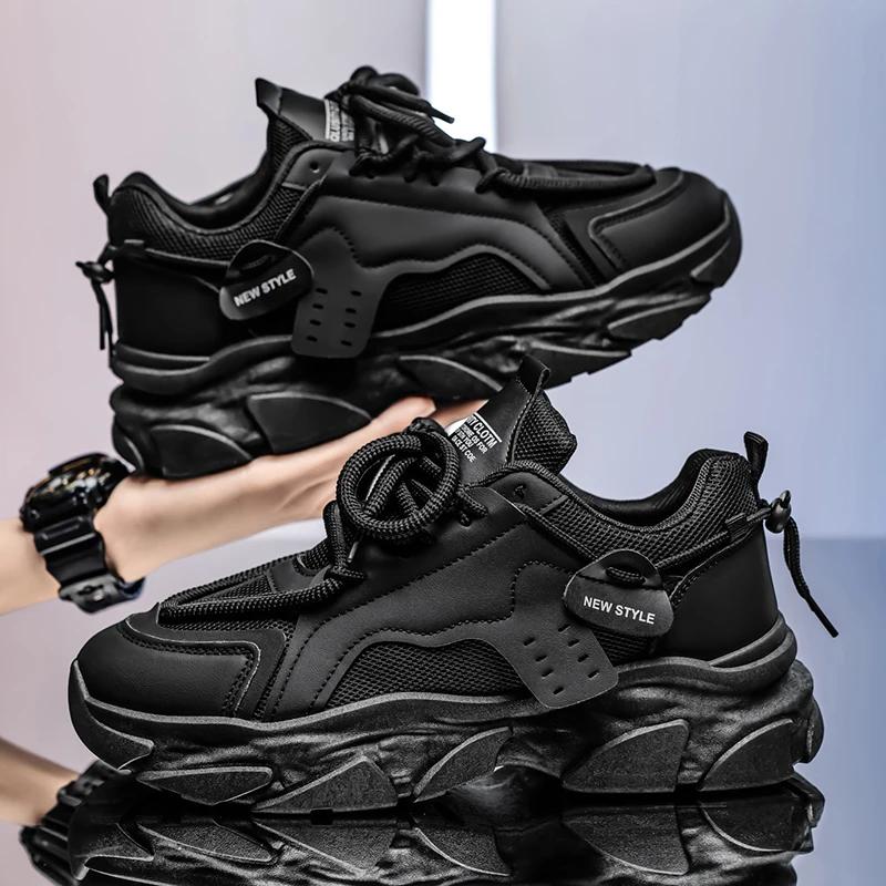 Men's Shoes Breathable Thick Sole Casual Sneakers Outdoor Running Four Seasons New Tennis Men's Soft Sole Comfort Men's Sneakers