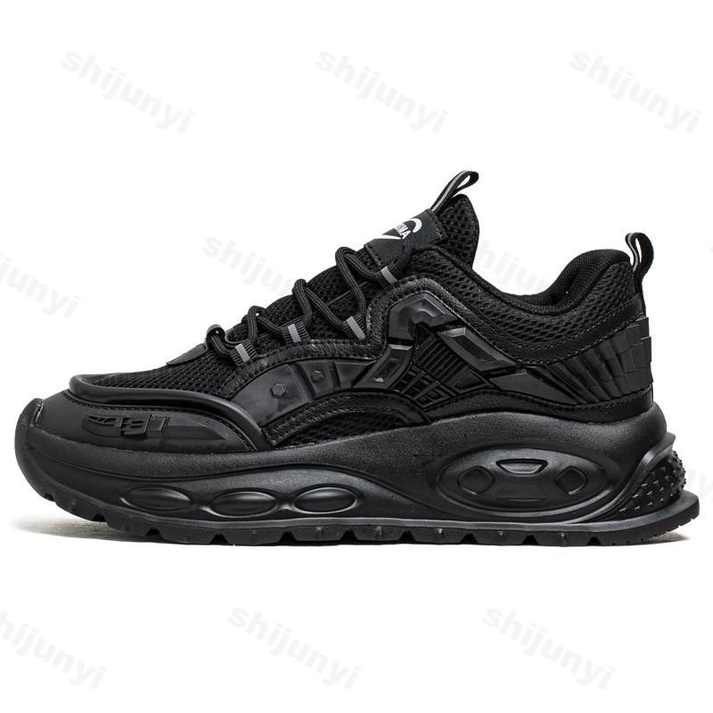 Fashion 2025 Men's Casual Fashionable Breathable Mesh Thick Soled Running Shoes Low Cut Lace Up Sports Height Increasing Chunky Sneakers