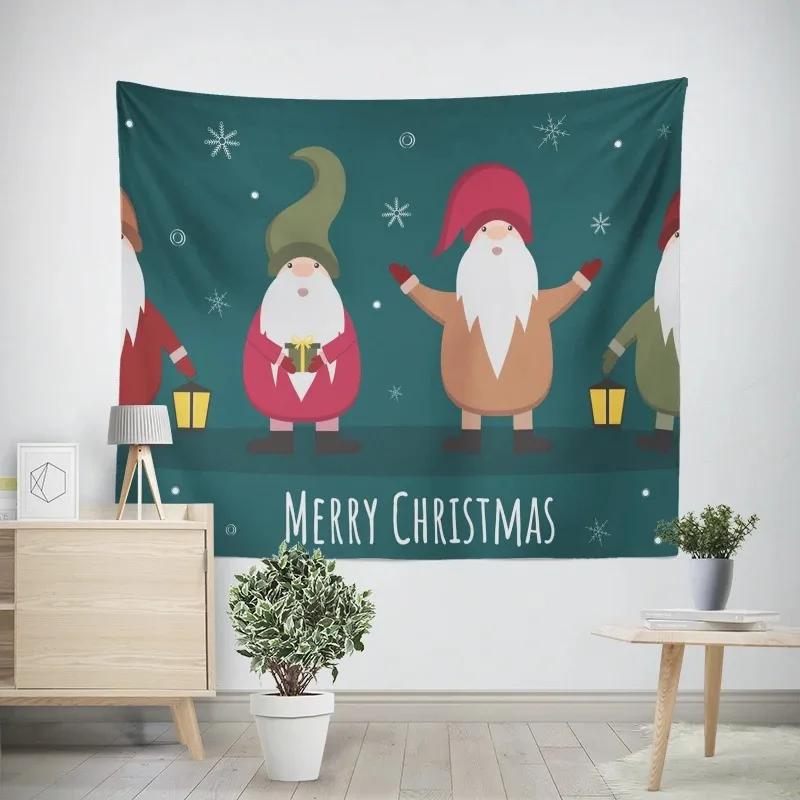 Christmas New Year Snowman Pattern Tapestry Living Room Sofa Home Decor Christmas Gift