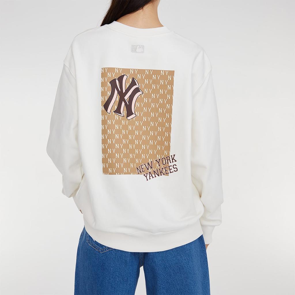 MLB New York Yankees Sweatshirts Unisex White Crew Neck Moderate Regular 3AMTM0934-50CRS