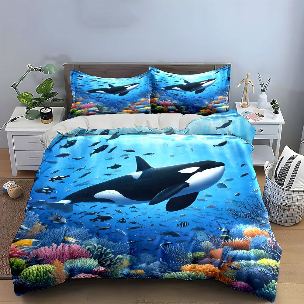 Underwater Paradise With Ocean Trio Exquisite Three-Piece Bedding Set Gift For Kids And Adults