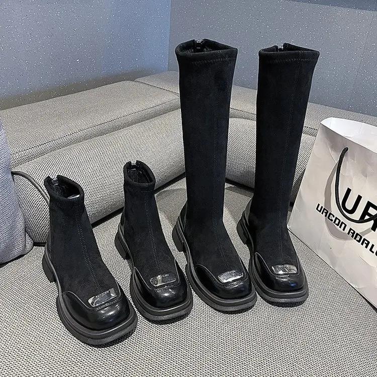 Fashion Over The Knee Boots 2024 Fall New Thin Thin Thick Sole Women's Fashion Simple Thick Heel Elastic Boots