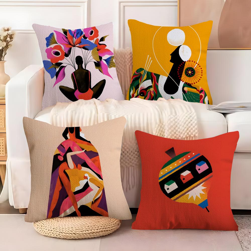 Color Illustrator W-Willian Santiago Art 3 Pillow Case Linen Pillow Case Sofa Home Decor Cushion Cover Cushion Cove