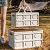 Multi-Functional Folding Camping Box with Wooden Lid: Portable Car & Outdoor Food Storage Suitcase