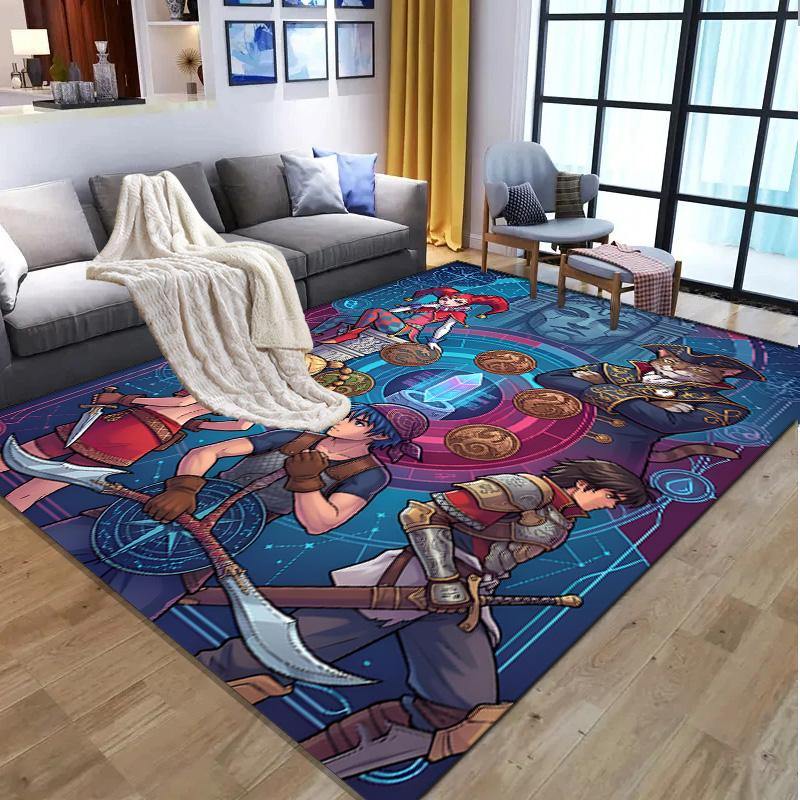 Final Fantasy Pattern Rug, Indoor/Outdoor Mat, for Picnic, Gameroom, Bedroom, Office, Living Room, Home Decor Carpet, Birthday Gift