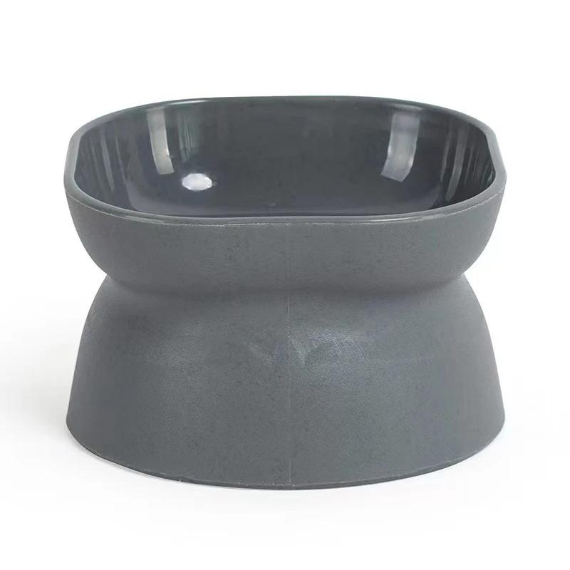 

15° Oblique Mouth Elevated Cat Dog Food Bowl Anti-Vomiting Design with Non-Slip Base Dual-Purpose Feeder Pet Feeding Water Bowl сірий