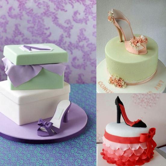 9Pcs High-heeled Shoes Sandal Cake Mold Fondant Cutter Bakeware Decorating Tool