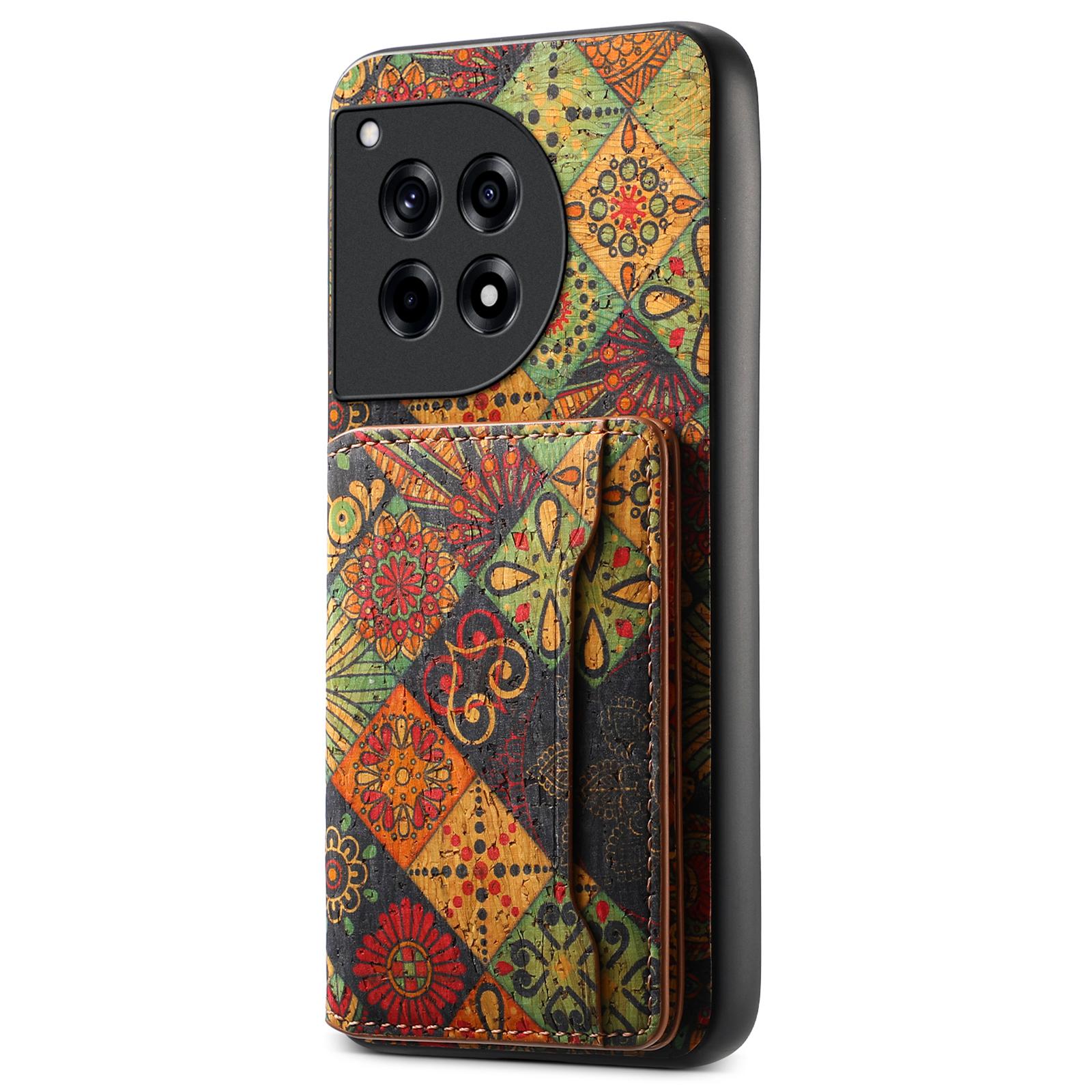 

For OnePlus Ace 3 5G/12R 5G Case Floral Pattern Hybrid Phone Shell with Card Slot Kickstand Autumn/Yellow