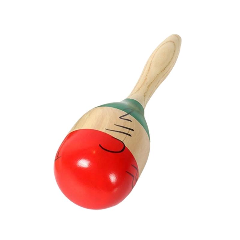 Solid Hardwood Sand Hammer Wood Shaker Maracas Rattle Percussion Musical Instrument Educational Toy Hand Sand Hammer
