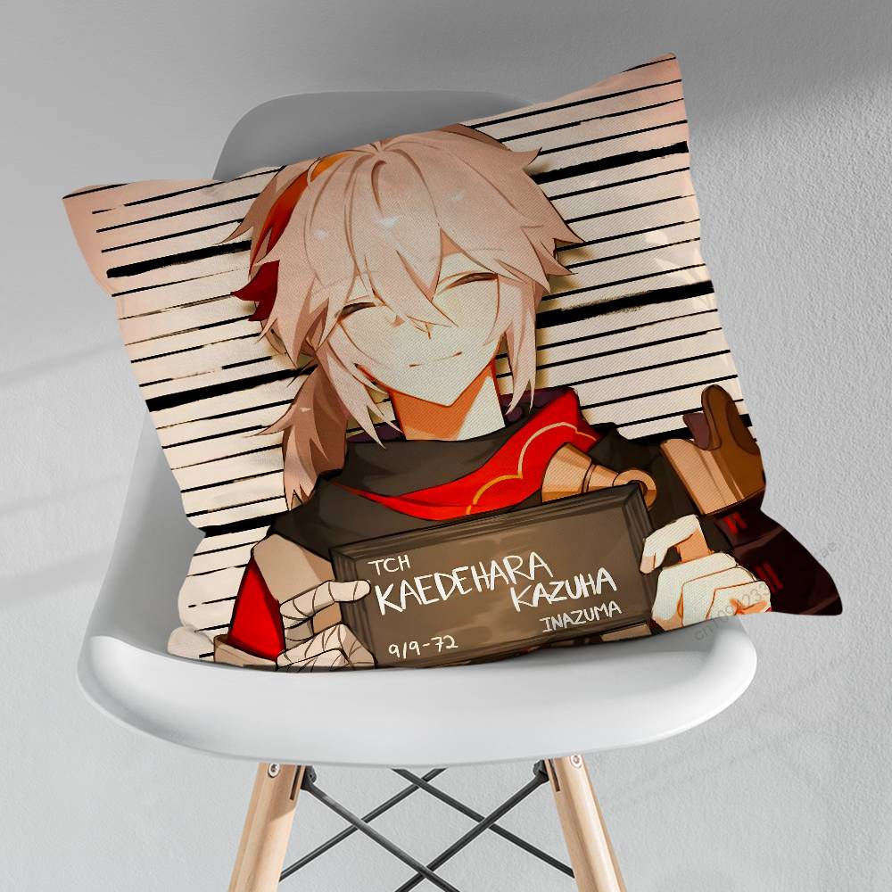 KKaedehara KKazuha Pillowcase for Sofa Room Office Decor Printing Merchandise AllMatch Cushion Cover