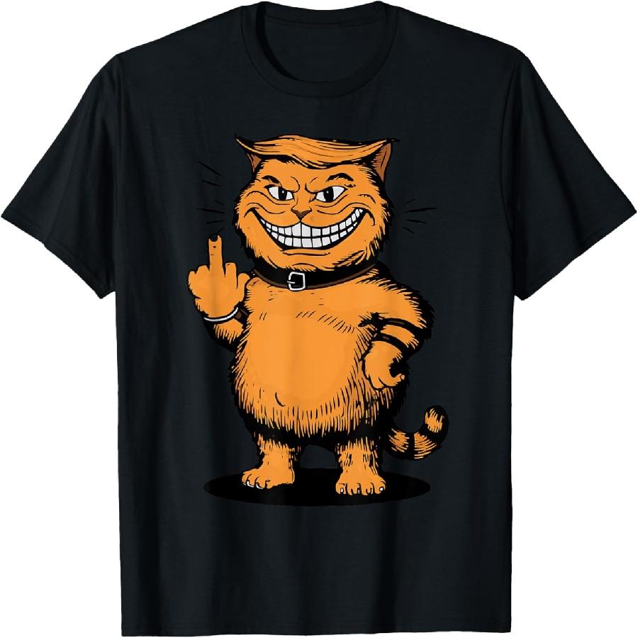 Trump cat middle finger sarcastic trump middle finger Men Women T-Shirt S