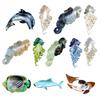 Women Hair Claw Ocean Series Dolphins Whales Shape Acetic Acid Hair Clip Large Size Back Head Hair Claw