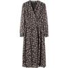 JUZUI Women's 2026 Spring Elegant Geometric Print Chiffon Cinch Waist Dress