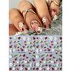 1pcs Summer Ocean Style 5D Embossed Hibiscus Stickers, Shell & Jellyfish Pattern Self-Adhesive Nail Art Decorations, Women Manicure Supplies