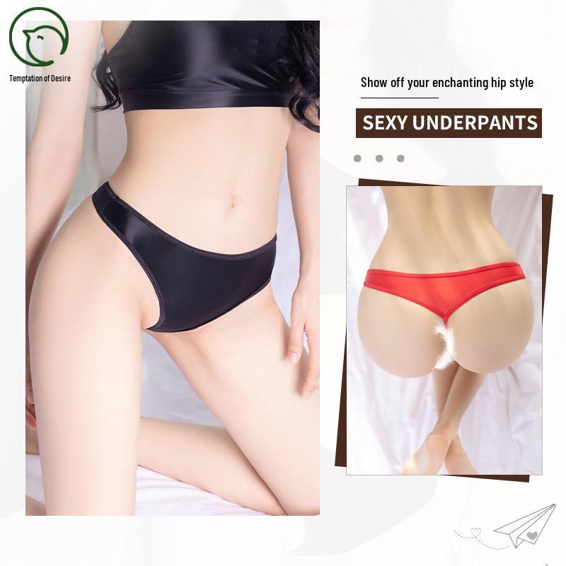Skin-Friendly Silky Luster Low-Rise Thong: Sexy, Breathable, Super Hot Women's Triangle Panties