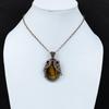 Tiger's Eye Pendant Gemstone Jewelry Copper Wire Wrapped Pendant Handmade Boho Pendant Tiger's Eye Jewelry Gift For Her Copper Wire Jewelry