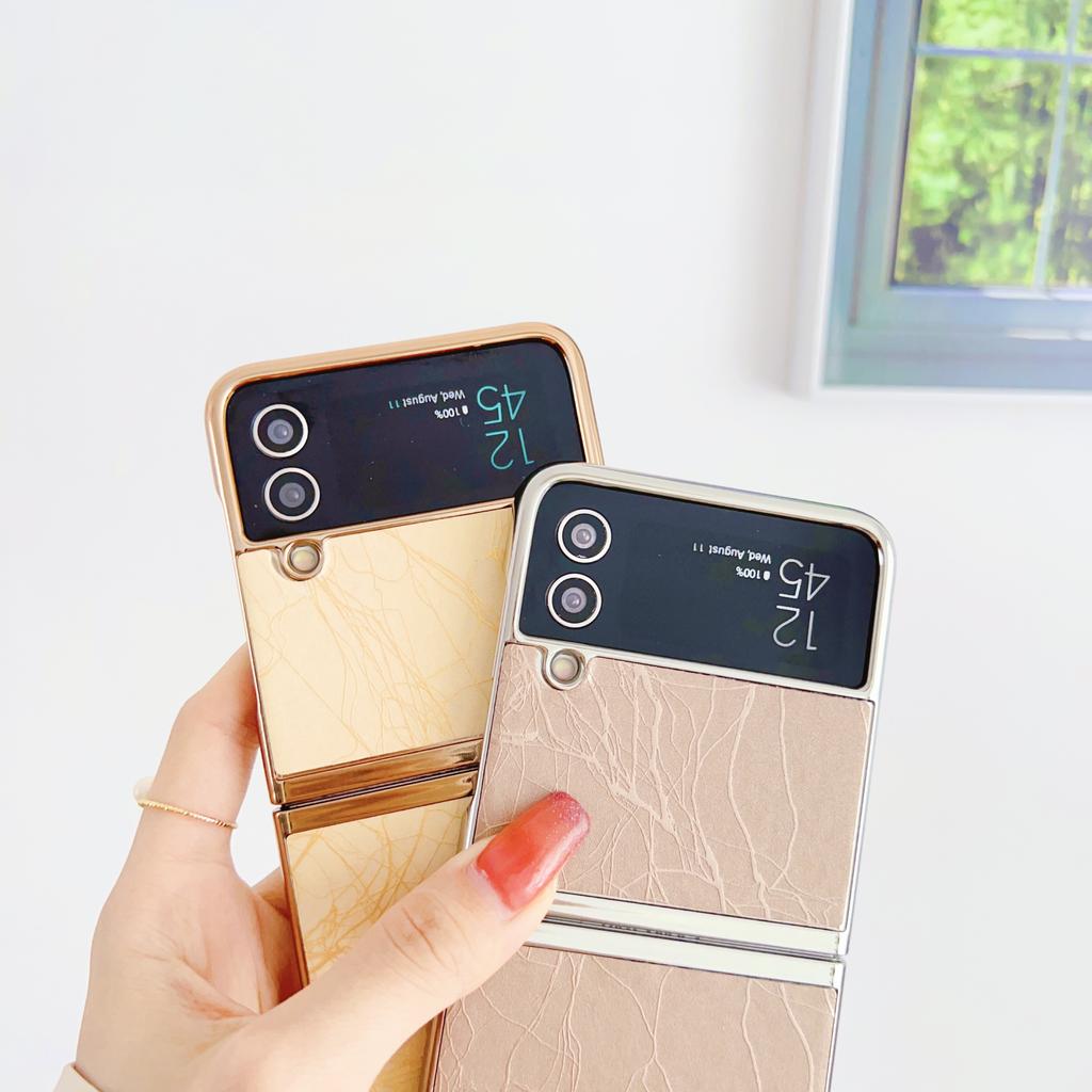 Pre Samsung Galaxy Z Flip 4 3 5g Puzdro Luxusné galvanicky pokovované s ochranou objektívu Nárazuvzdorný pevný zadný kryt odolný voči pádu Príslušenstvo