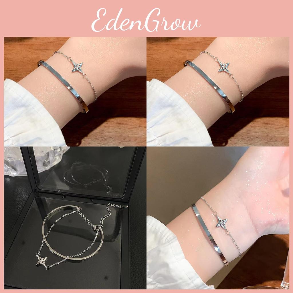 Chic Geometric Star Bracelet Womens Summer 2024 Trendy Double Layer Jewelry