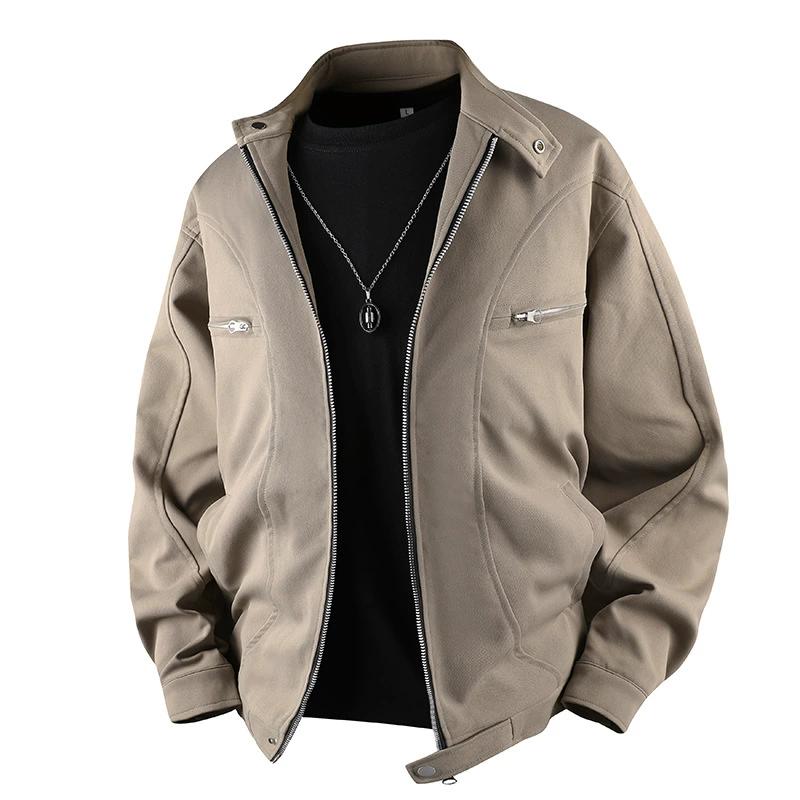 

Модная и универсальная повседневная рабочая куртка, мужской топ со стойкой XXXL дубильная кора