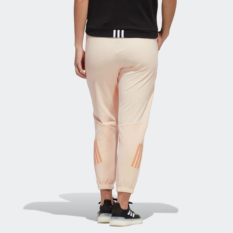 Adidas Striped Print Training Jogger Knit Pants Women Bottoms Light-Pink H55249