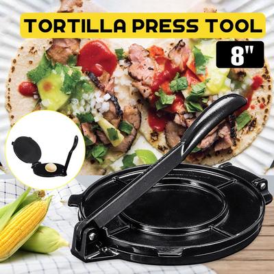 8 Inches Foldable Tortilla Press Maker Kitchen Tool Aluminum Home Kitchen Flour Corn Baking Press Maker DIY Pie Pies Baking Tool