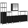5 Piece Bathroom Furniture Set Black Oak Effect Wood Based Material