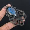 Labradorite Pendant, Handmade Gemstone 999 Copper Wire Wrapped Pendant Antique Jewelry, For Gift Silver Jewelry