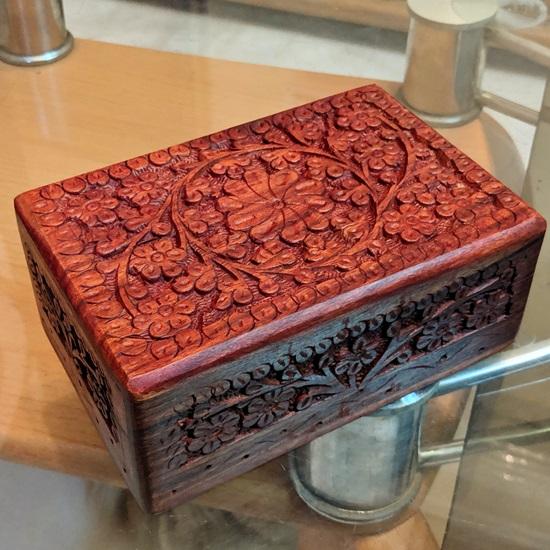 15.24 Cm Hand Carved Wooden Jewellery Box, Gift for Girlfriend, Gift for Wife, Bridesmaid Gift, Gift for Her, Jewellery Box, Make-up Box, Women Gifts