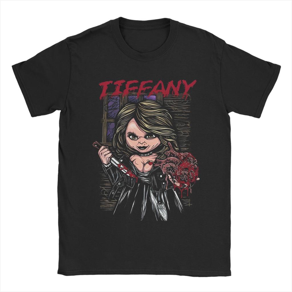 Halloween Chucky Horror Movie T-Shirts for Men  Funny Cotton Tees Crew Neck Short Sleeve T Shirts Printed Clothes