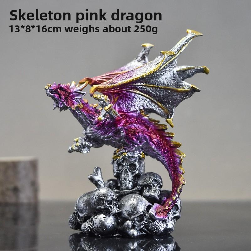 Halloween Skull Magic Dragon Deco Set for Desktop - Creative Game Surround - Lava Dragon Egg Resin Decoration