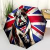 1pc Cute dog pattern Umbrella Portable Folding Umbrella Iron Frame Hole Bone Structure Outdoor Home Umbrella