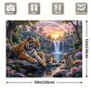 2D Jungle Tiger Tapestry Nature Waterfall Sunset Backdrop Cloth for Living Room Party