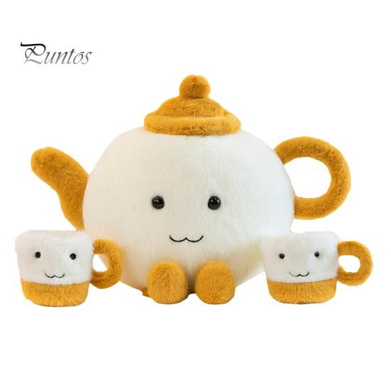 

Чайный набор в виде куклы-чайника, мягкая игрушка для девочек, ролевые игры, плюшевый набор с 1 чайником и 2 чашками для чая, тематический игровой набор для чаепития, подарок для детей на Рождество 1 Set жёлтый