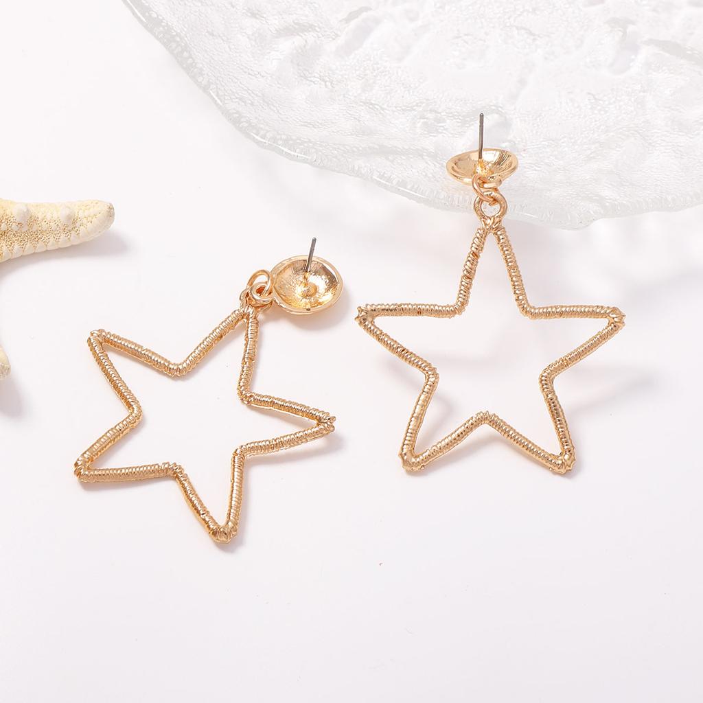 Fashion Trend, Personalized Hollow Five-pointed Star Earrings, Earrings Show White Age Reduction, Sweet and Cool Style, Daily Commuter Women's Models