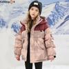 Children's Winter Down Cotton Jacket Middle and Large Children Thickened Winter Tie-dye Jacket