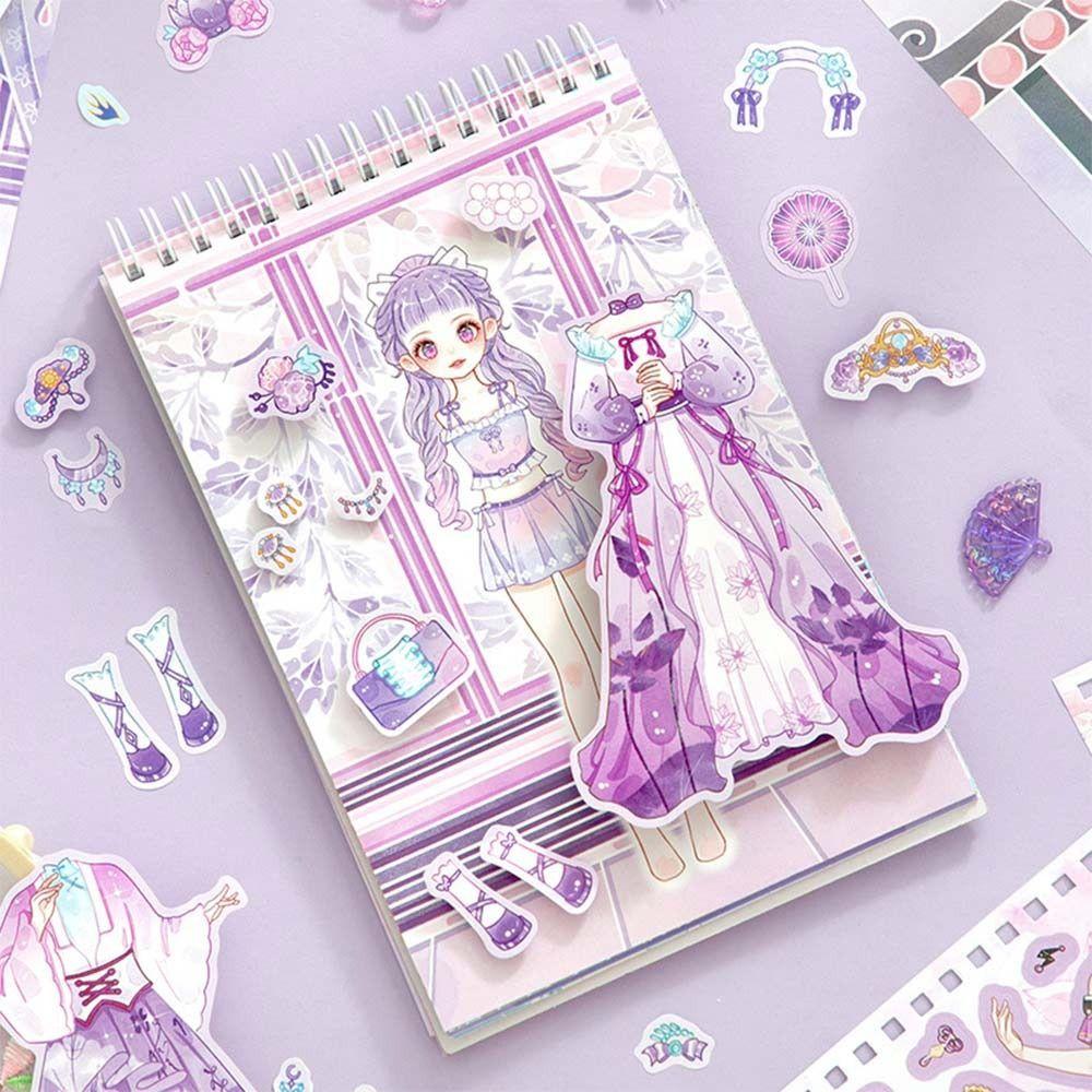 Chinese Style Girl Dress-up Sticker DIY Little Girl Stickers Toy Gifts Cartoon Sticker Book