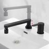 Brass Adjustable Rotating Bathroom Basin Faucet Black/Chrome Widespread Double Hole Single Handle Sink Kitchen Tap Hot and cold