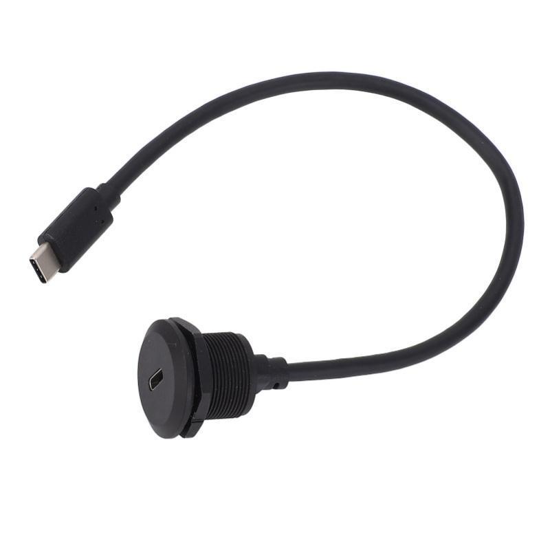 Panel Mount Extension Adapter Cable 5Gbps Type C 3.0 Male To Female Flush Mount Adapter 20V 3A