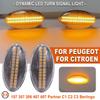 2pcs Led Dynamic Turn Signal Side Marker Light Sequential Blinker Lamp For Peugeot 307 206 407 107 607 1007 Partner Expert