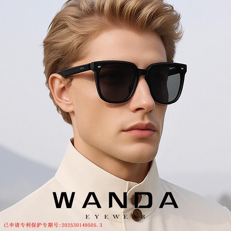 New anti-UV sunglasses with titanium chain p1002Full-frame nylon lens sunglasses, lightweight and durable for commuting