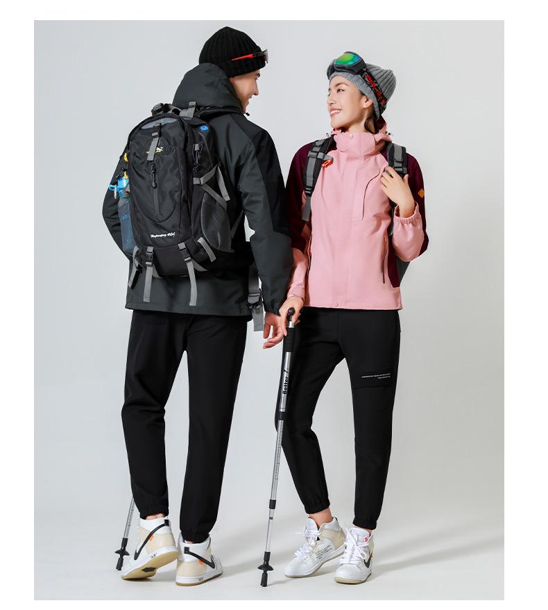 Men's and Women's 3-in-1 Fleece Outdoor Jacket: Windproof, Waterproof, Removable Warm Coat for Mountaineering