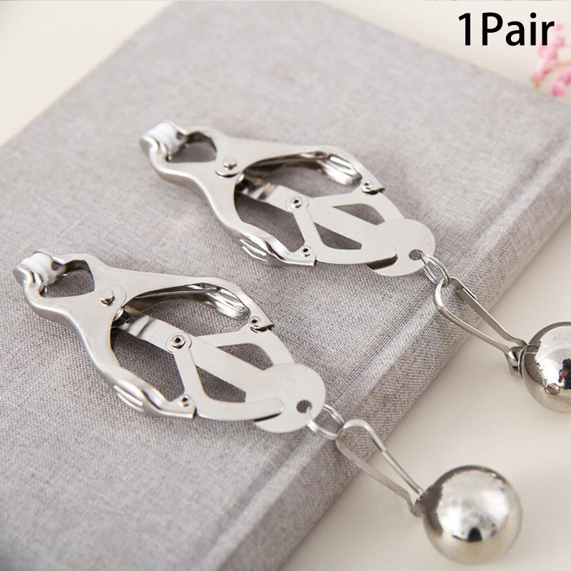 2Pcs Hanging Weight Heavy Nipple Clamps Grips Weighted Nipple Clip Silicone Tips,Sex Toys Games For Couples